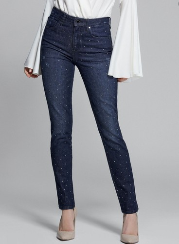 Guess By Marciano Women's Diamante Skinny Jeans In Blue Denim Size 25 | eBay