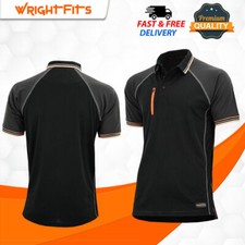 WrightFits Work Polo T Shirt For men Core Active 2 Tone Black & Grey Regular Fit