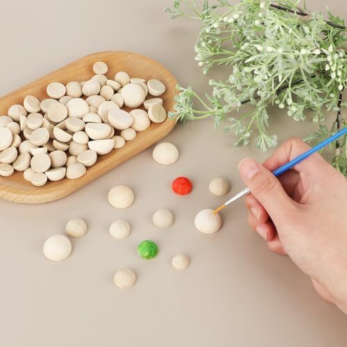 120pcs Half Round Wooden Balls 12/15/20mm Natural Unfinished Wood Balls Small - Picture 5 of 8