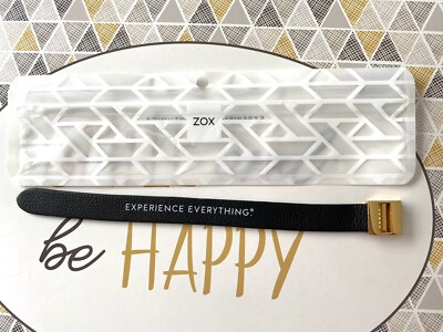 Zox Armband.  Alles erleben schwarz mit Goldschließe + Imperial