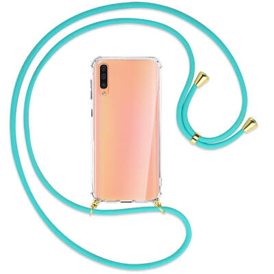 Handykette für Samsung Galaxy A50 türkis (G) Hülle mit Band Kordel zum Umhängen