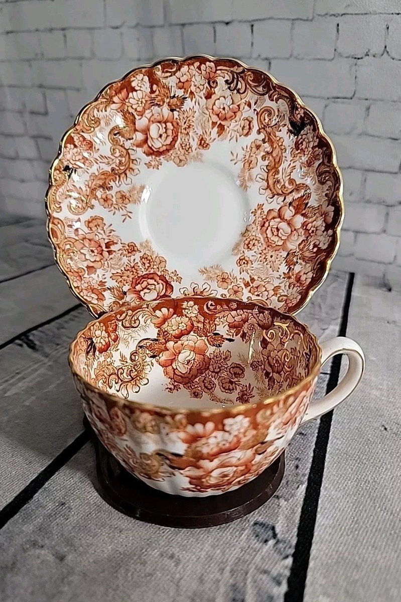 Vintage Victorian Rust Radfords Fenton Bone China Tea Cup