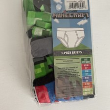 Boy Size 4 Minecraft Briefs 5-Pair Pack Underwear New kids Green
