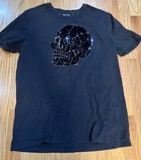 Zara Man Skull Shirt Size L Velvet Skull