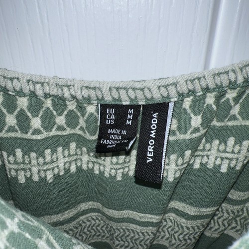 VERO MODA Green Organic Cotton Summer Dress - New - Size Medium M - Picture 4 of 6