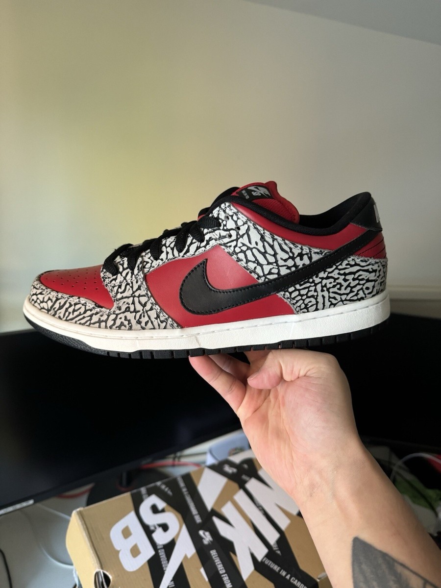 Nike SB Dunk Low x Supreme Red Cement Sneakers, Size 10.5 DS Nike SB Dunk Low x Supreme Red Cement Sneakers, Size 10.5 DS