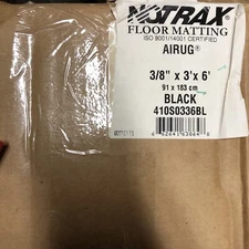 NOTRAX Antifatigue Mat, Black, 3 ft. W x 6 ft. L, 5/8" Thick New