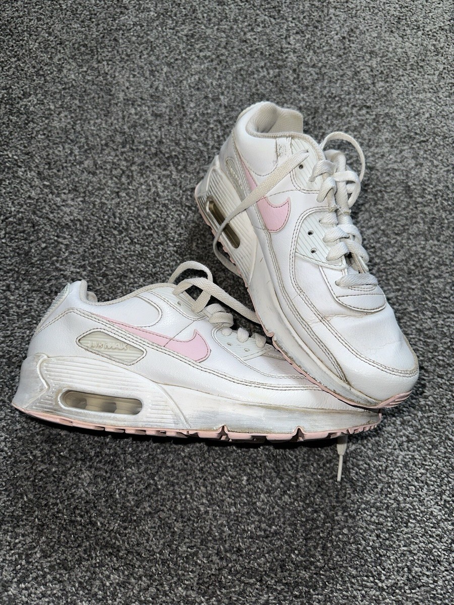Womens Nike air max 90 Trainers, Size 5, White, Sneakers, Pink
