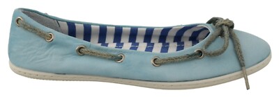 PANTOFOLA D'ORO Schuhe Himmelblau Wildleder Spitze Schleife Halbschuhe Baller...