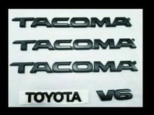 Toyota Tacoma Emblems 5 Pcs Set Doors And Tailgate Black Abs Decals New