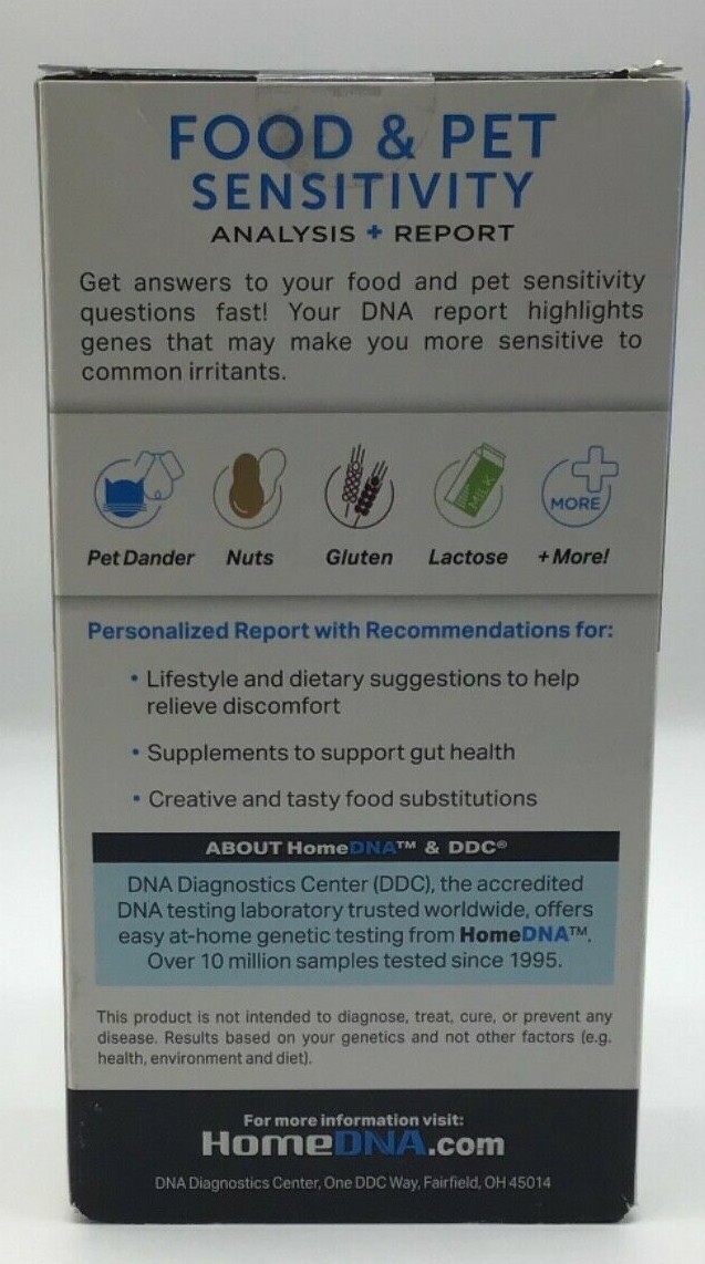 HomeDNA FOOD & PET At Home DNA Collection Kit Sealed *REQUIRES 79 LAB