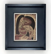 PIC0365 Picasso Linocut Woman With Necklace FG Parsonage  D'art Crown Stamp