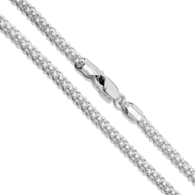 Massive 925 Sterling Silber Italienische 3mm Popcorn Kette Halskette - Made in Italy