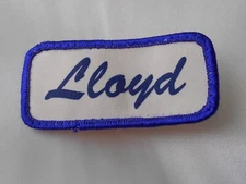 LLOYD  USED SILK SCREEN VINTAGE SEW ON NAME PATCH TAGS ASSORTED COLORS 