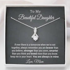 To My Daughter Necklace, Gift For Daughter From Mom, Daughter Mother Necklace