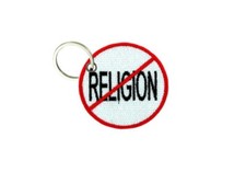 Keychain keyring embroidered embroidery patch flag no religion vintage
