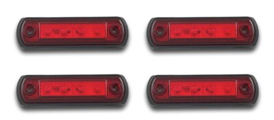 4x LED ROTE SEITENMARKIERUNGSRÜCKLEUCHTEN HINTEN FÜR WOHNWAGEN TRAKTOR BERGUNG LKW FORD