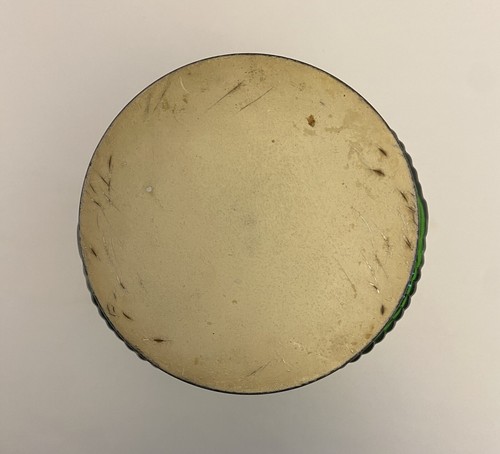 Zuccheriera vintage anni '30 Owens-Illinois alta 8" in vetro verde con etichetta ST. - Foto 6 di 9
