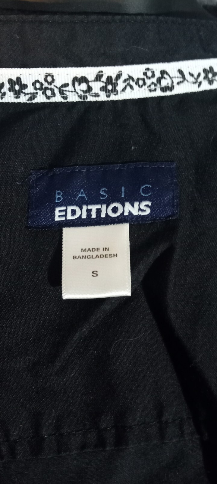 T119 BASIC EDITIONS SMALL BLACK L/S BUTTON UP FRO… - image 11