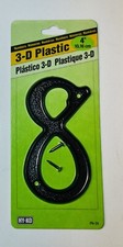 House Numbers Black Plastic 3-D 4" Hy-Ko Products PN-29 Number Eight 8