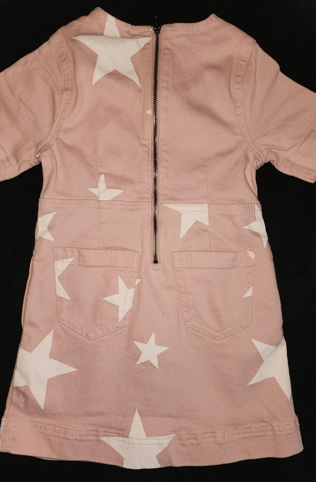 Stella McCartney Designer Kids Stars Pink Denims Dress Back Zipper Size Age 4 - Image 2 of 4