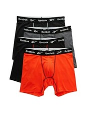NWT Reebok. Sz M. Men' 4 Pack, Hip Performance 6  Boxer Brief Multi. MSRP 40.00