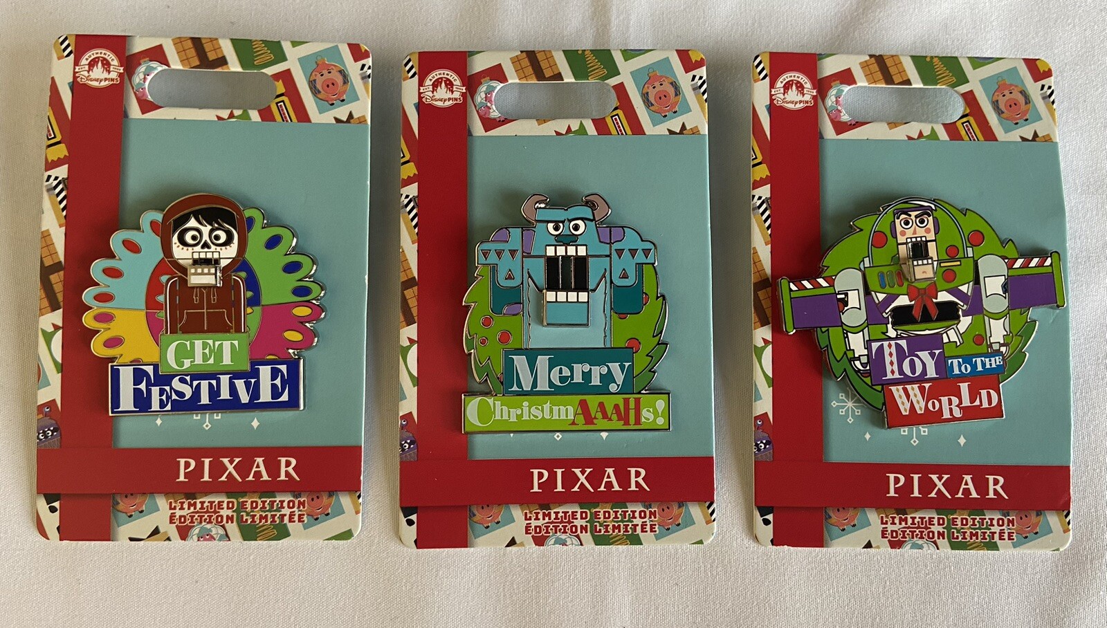 Disney Pins Pixar Holiday Set Of 3 Limited Edition Nut Cracker Nutcracker