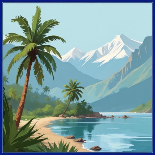 30 Custom Simple Tropical Beach Personalized Address Labels