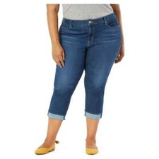 Signature by Levi Strauss  Co. Women' Mid Rise Capri Jeans Size 20 Blue --K8--