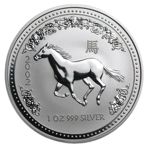 2002 Canada $15 Chinese Lunar Year of the Horse Silver 24 k Gold
