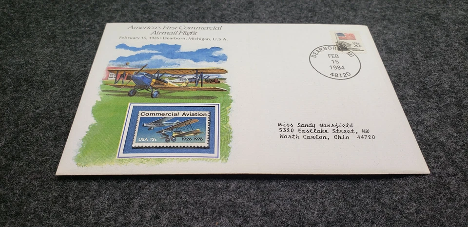 1976 stamp MNH *First Commercial Airmail Flight* w/1984 Color illustrated Cover - Image 3 of 4