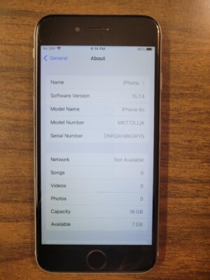 Apple iPhone 6s - 16GB - Space Gray (Unlocked) A1688 (CDMA + GSM