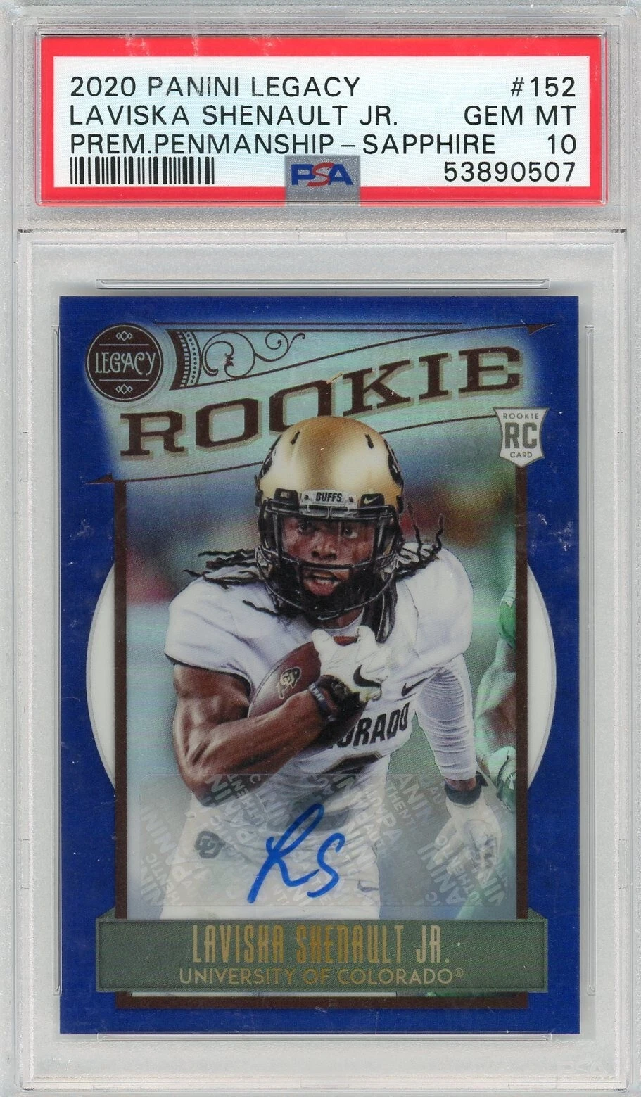 Laviska Shenault Jr. Panini Legacy #152 Premium Penmanship-Sapphire