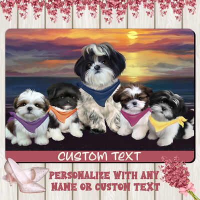Shih Tzu Dog Floor Mat Personalized Pet Door Mat Valentine Day NWT