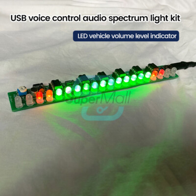 USB Audio Spectrum Lamp DIY kit LED Volume Level Indicator Display Circuit Board
