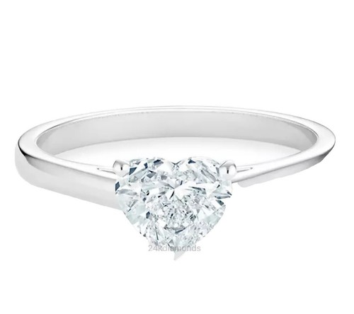 AFFY Heart Shape Simulated Alexandrite Ring - 14K White Gold Plated Over 925 Sterling Silver, Size 8 - View #11