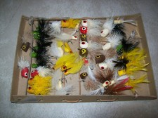 Vintage Fishing flies wood poppers