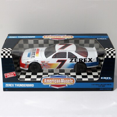ALAN KULWICKI 1990 ERTL AMERICAN MUSCLE #7 ZEREX FORD T-BIRD 1/18TH XRARE!