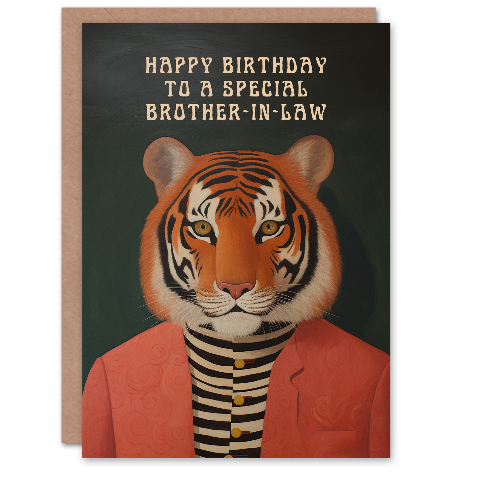 Happy Birthday Card to Special Brother-in-Law Dapper Tiger Cool Hipster Fashion