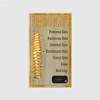 WERBEDRUCKEREI XXL Tornado Potato Twister Kartoffel Preistafel Schausteller Reklame Alu Dibond *NEU