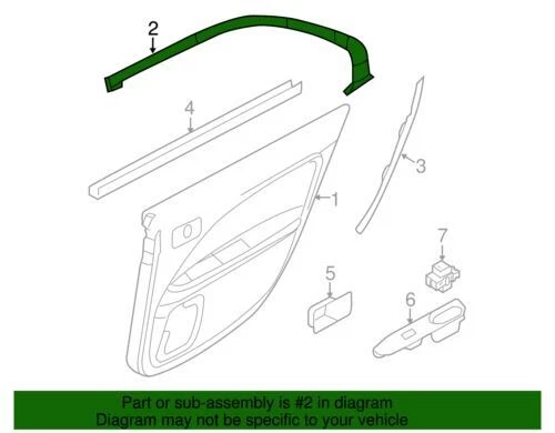 Cinta negra superior genuina Ford Lincoln 2006-2012 MKZ Fusion SE 6H6Z-5420001-B Foto 2 de 4