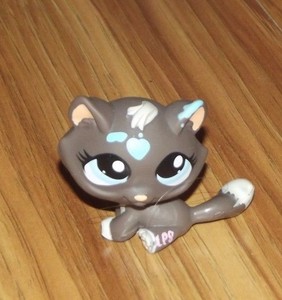 Littlest Pet Shop LPS # 815 Messiest Paint Splatter Tabby Kitty Cat | eBay