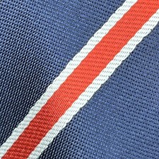 £80 MOSCHINO MENS NAVY, RED & WHITE STRIPED SATIN WEAVE TIE HANDMADE IN ITALY Y6