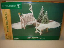 Details about  / Department 56 Village Accessory Birch Wood Bench and Table Accessories # 56927