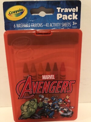 Crayola Marvel Avengers Travel Pack - 6 Washable Crayons & 40 Activity Sheets