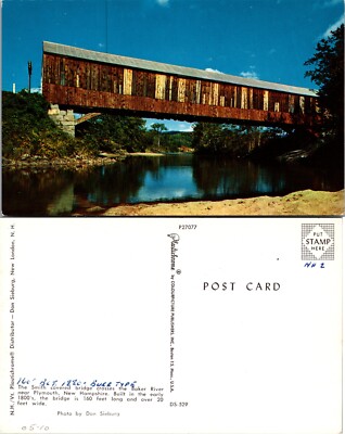 Smith Millennium Covered Bridge Plymouth New Hampshire NH Postcard