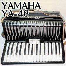 YAMAHA Accordion YA-48 Black 34 Keyboard 48 Bass Shoulder Strap Used Japan