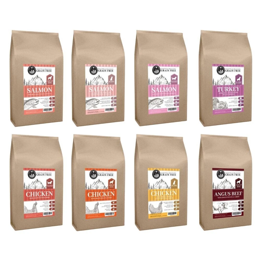 Grain Free Dog Food Puppy Adult Salmon Chicken Angus Beef Turkey Skye & Murphy
Opens in a new window