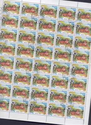 Fauna E65 Wild Animals Tiger WWF Sheet 1984 Laos /3.00/ | eBay.de