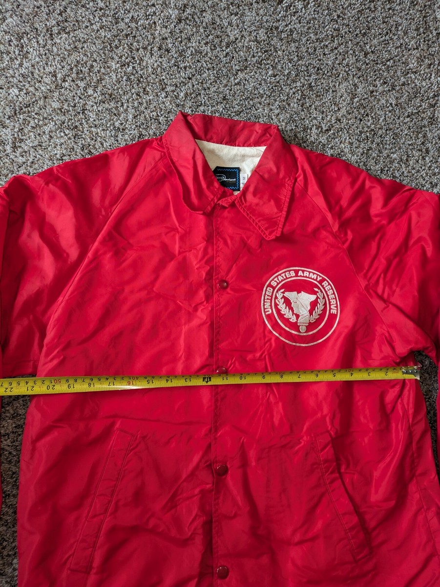 US Army Reserve 372D Des Moines Engineers Windbreaker Red Medium Vtg View 6